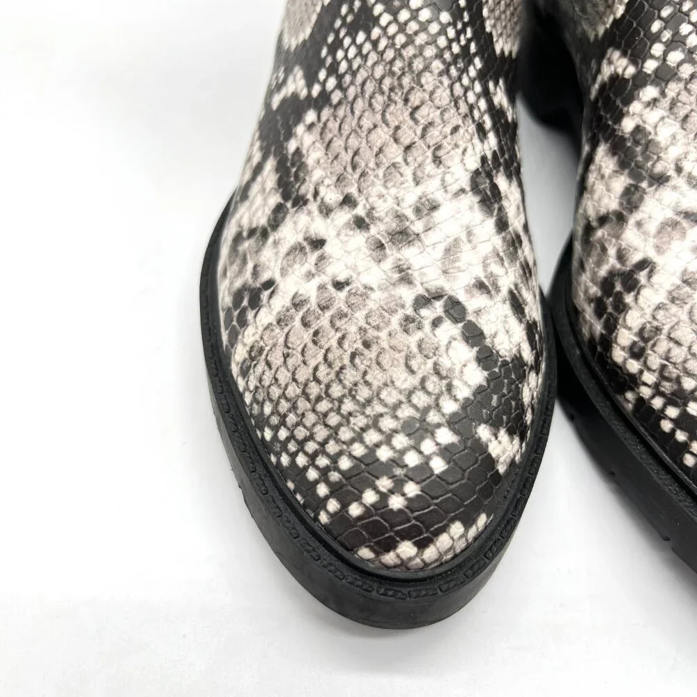 Treasure And Bond Size 6 6M Black White Snakeskin Ankle Boots‎ Booties Shoes